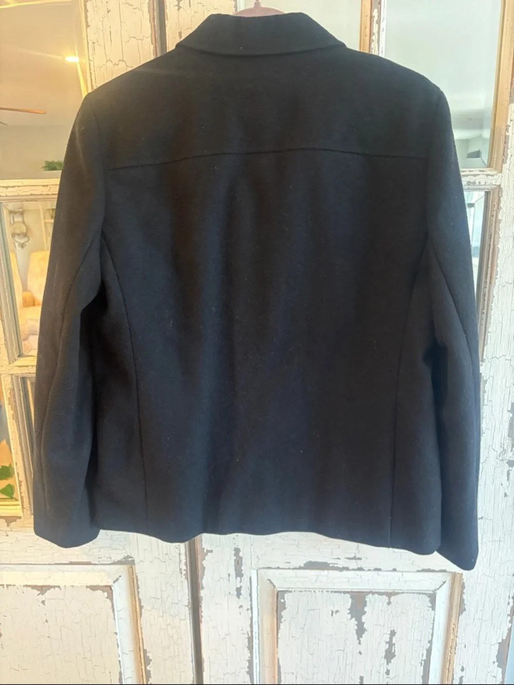 J. Crew Black Wool Zip-Front Pea Coat - Picture 6 of 8